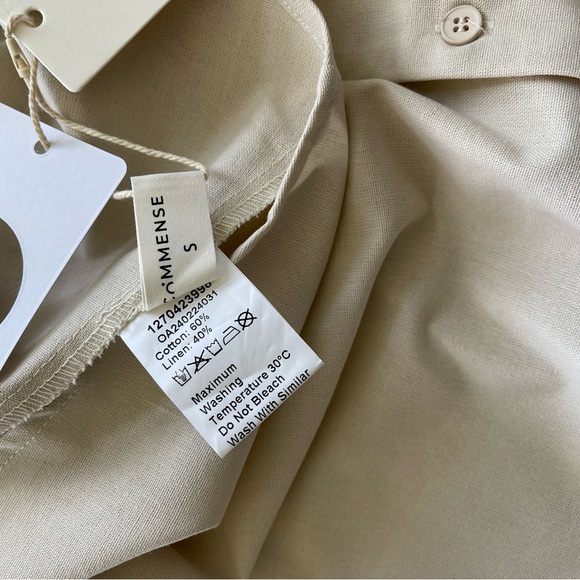 NWT Commense Cotton & Linen Button-Front Knotted Long Dress Small - Picture 6 of 11